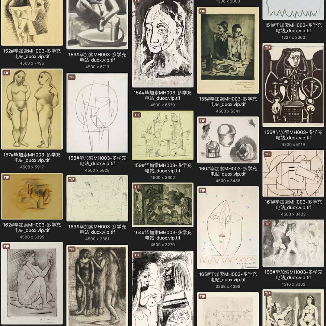 巴勃罗·毕加索 Pablo Picasso 西班牙18.19世纪油画作品合集[361TIF/JPG11.99GB] H017