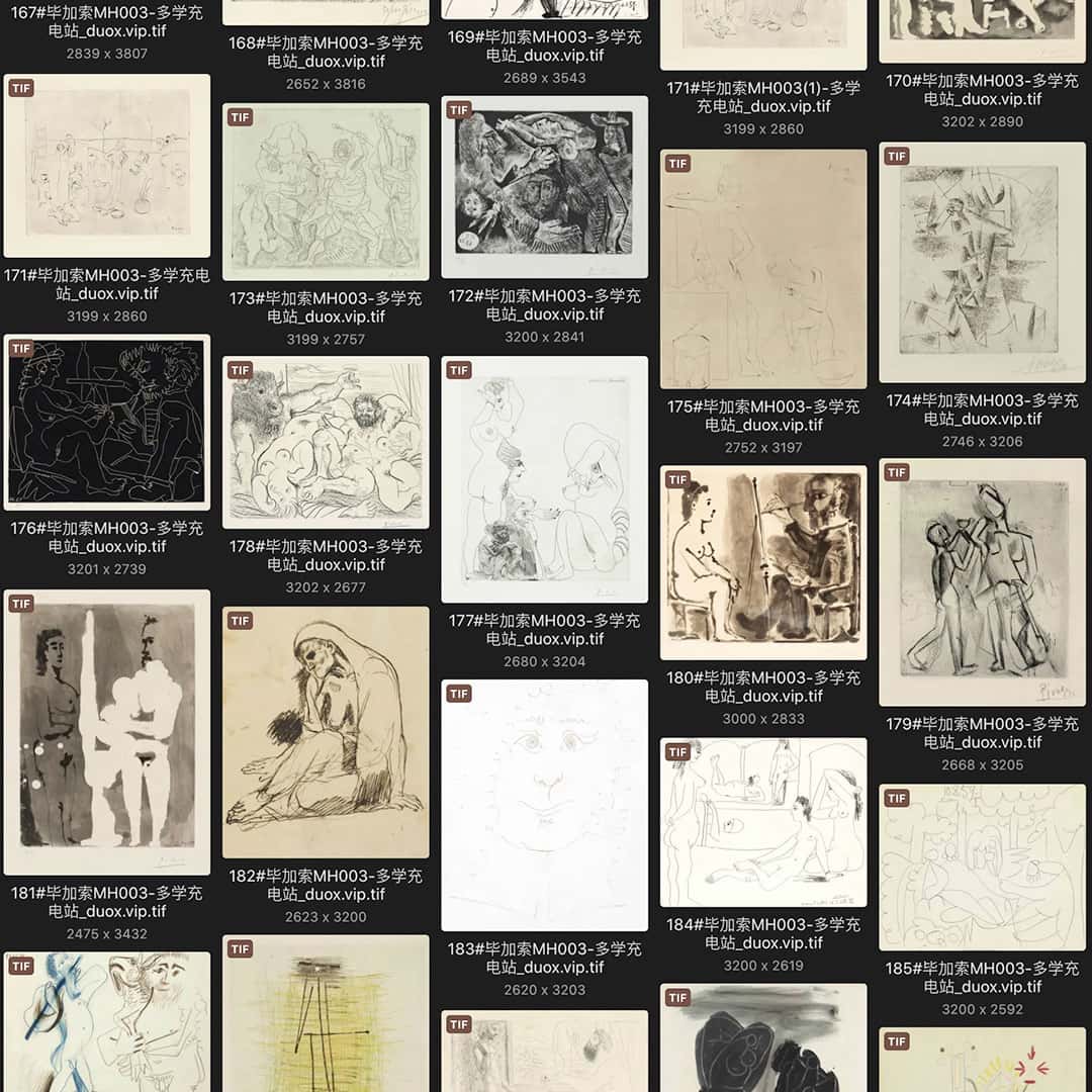 巴勃罗·毕加索 Pablo Picasso 西班牙18.19世纪油画作品合集[361TIF/JPG11.99GB] H017