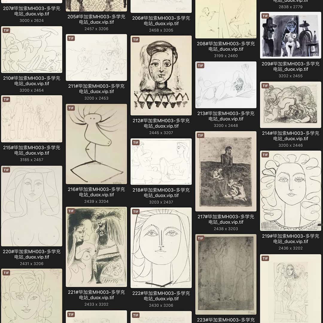 巴勃罗·毕加索 Pablo Picasso 西班牙18.19世纪油画作品合集[361TIF/JPG11.99GB] H017