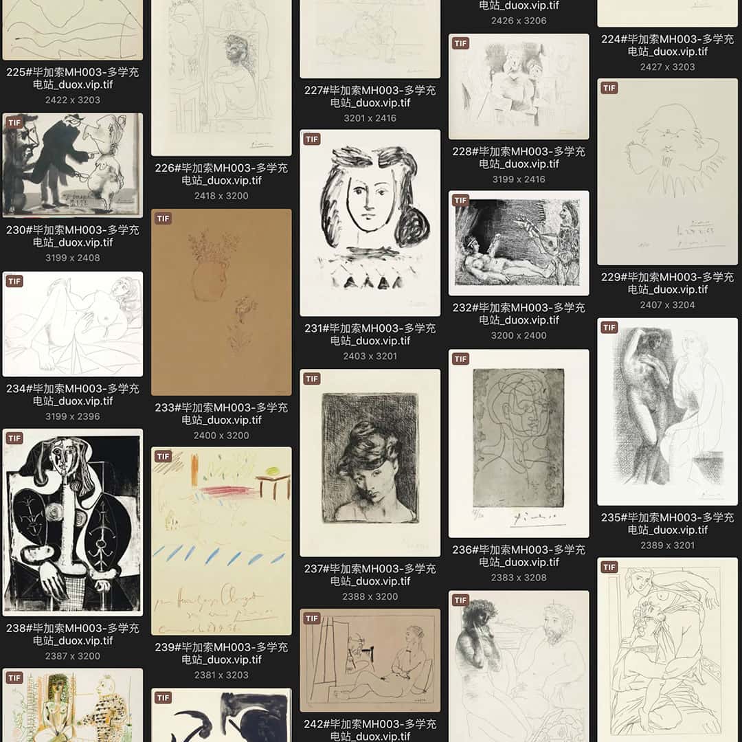巴勃罗·毕加索 Pablo Picasso 西班牙18.19世纪油画作品合集[361TIF/JPG11.99GB] H017
