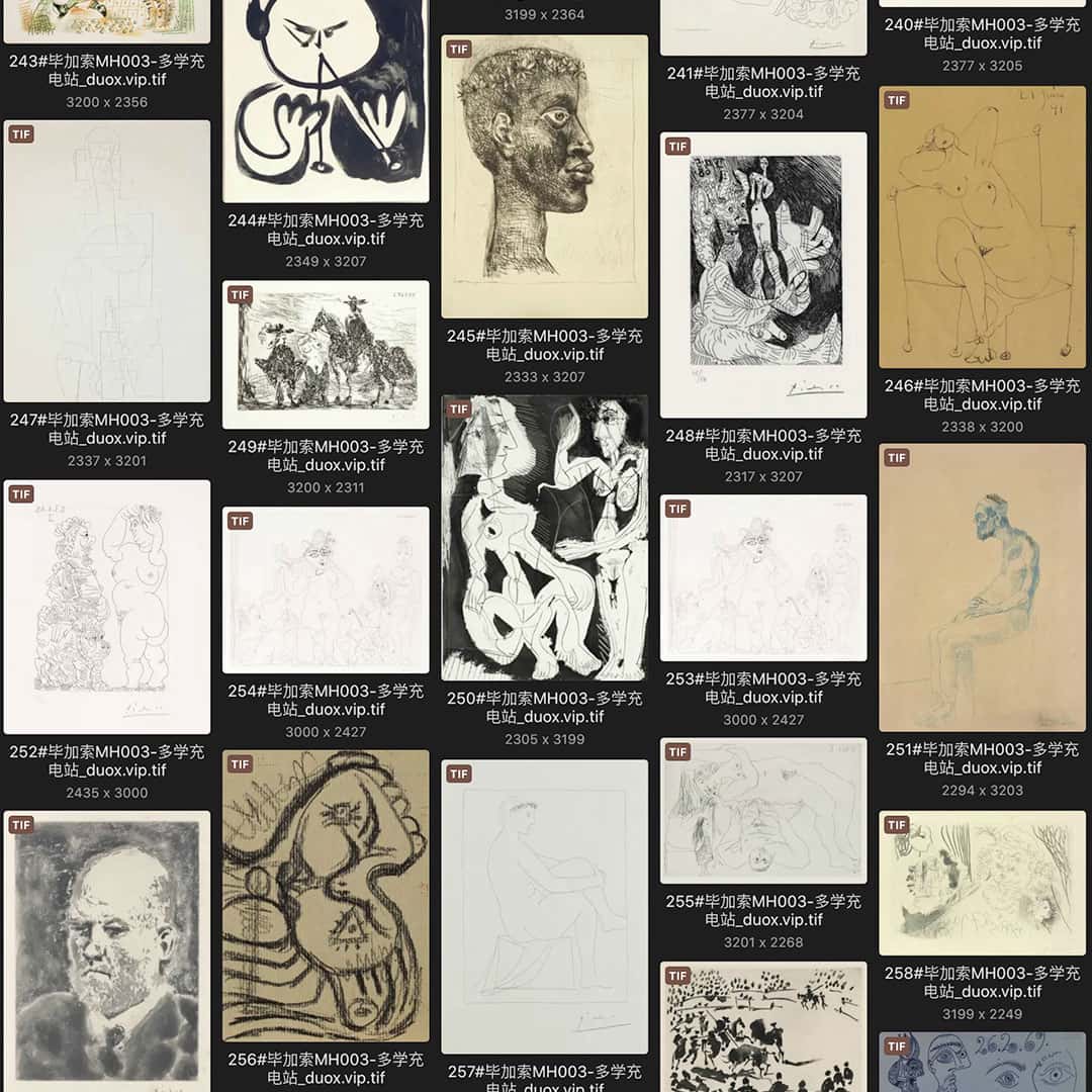 巴勃罗·毕加索 Pablo Picasso 西班牙18.19世纪油画作品合集[361TIF/JPG11.99GB] H017