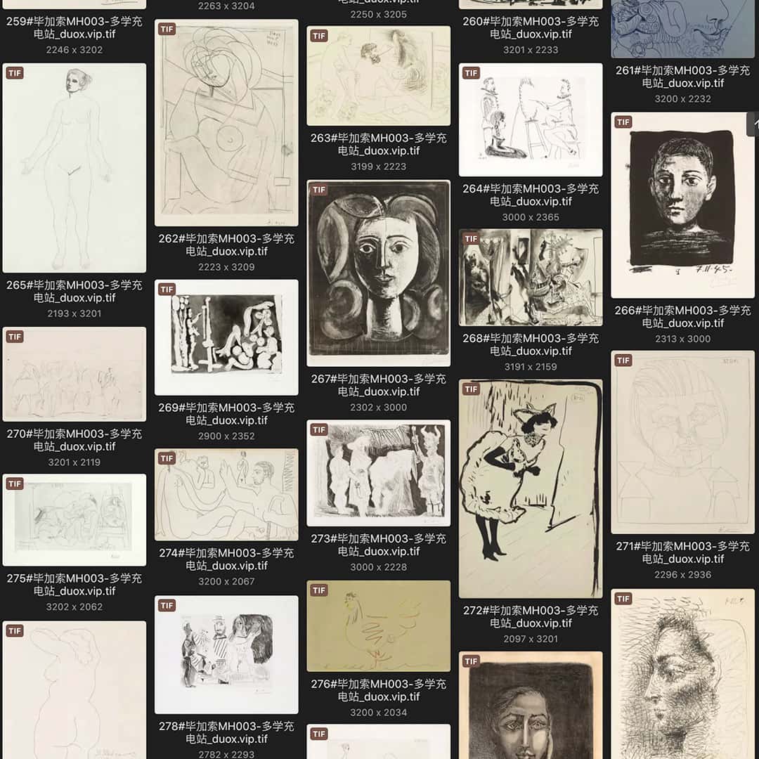 巴勃罗·毕加索 Pablo Picasso 西班牙18.19世纪油画作品合集[361TIF/JPG11.99GB] H017