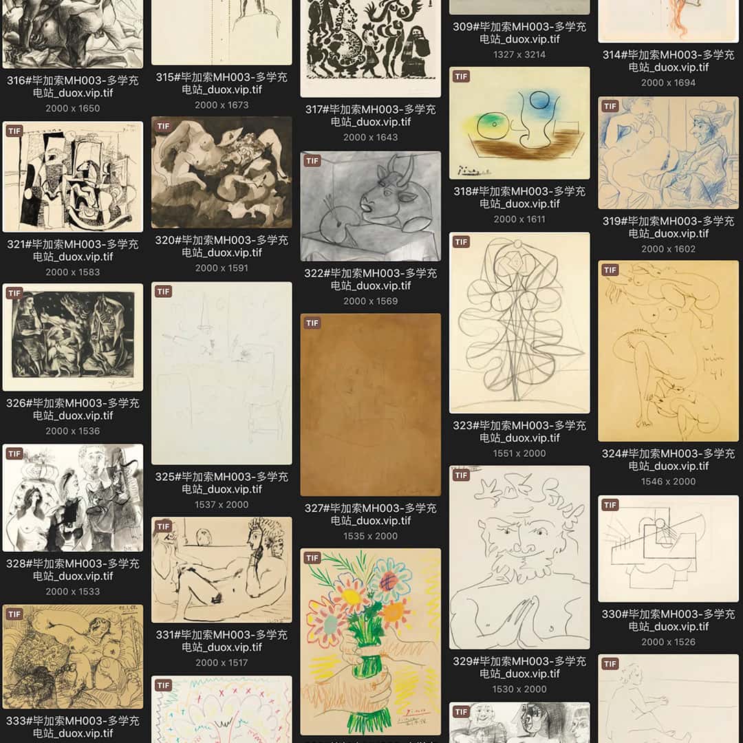 巴勃罗·毕加索 Pablo Picasso 西班牙18.19世纪油画作品合集[361TIF/JPG11.99GB] H017