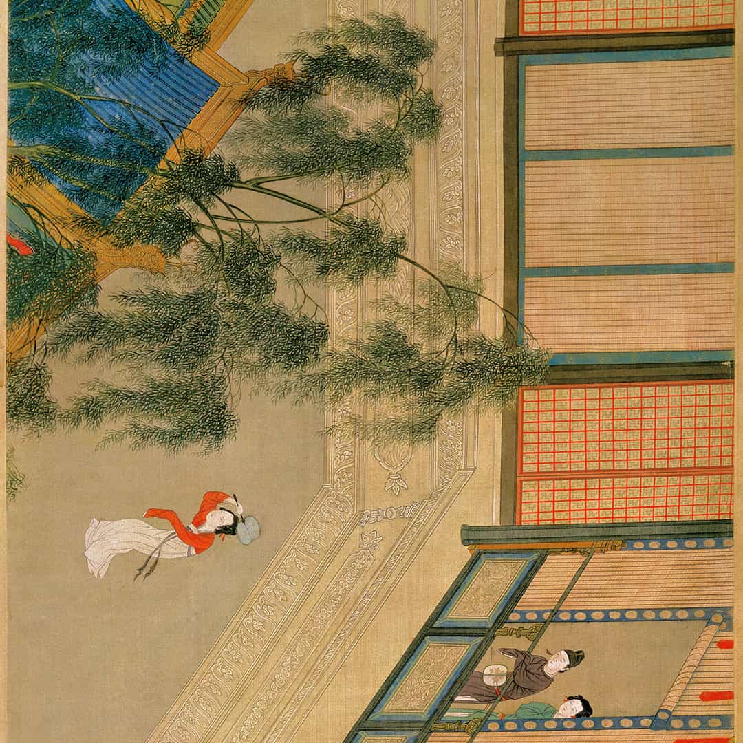 中国十大名画-《汉宫春晓图》仇英 高清图画原稿素材设计临摹