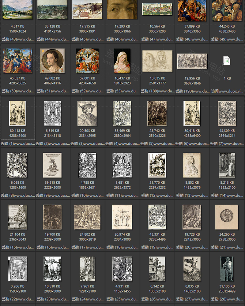 阿尔布雷特·丢勒Albrecht Dürer德国15.16中世纪文艺复兴 素描油画合集包 241副 [JPG+TIF/8.42GB] H034