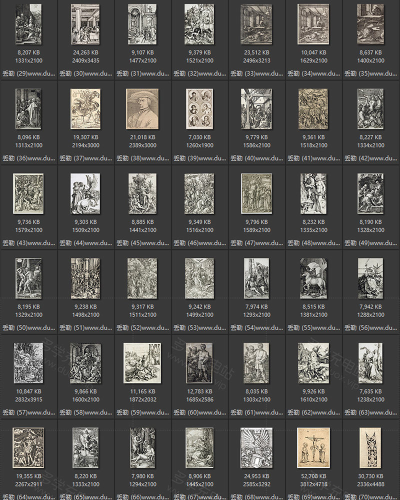 阿尔布雷特·丢勒Albrecht Dürer德国15.16中世纪文艺复兴 素描油画合集包 241副 [JPG+TIF/8.42GB] H034
