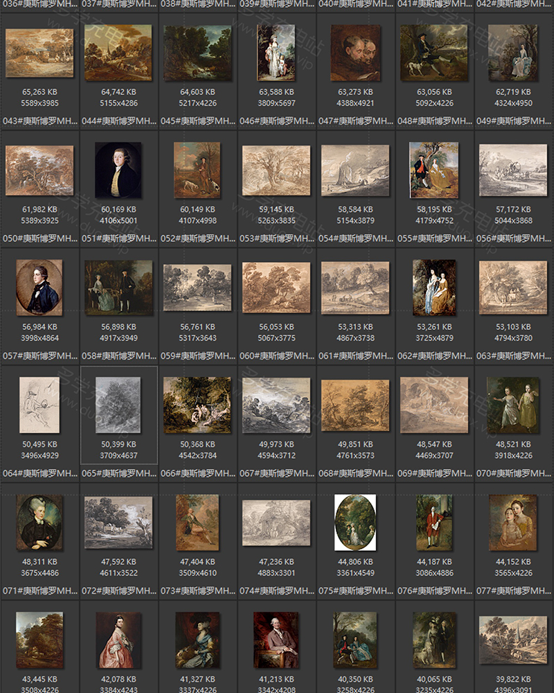 庚斯博罗Thomas Gainsborough 英国18世纪风景画家 油画合集包 190副 [JPG+TIF/9.55GB] H026