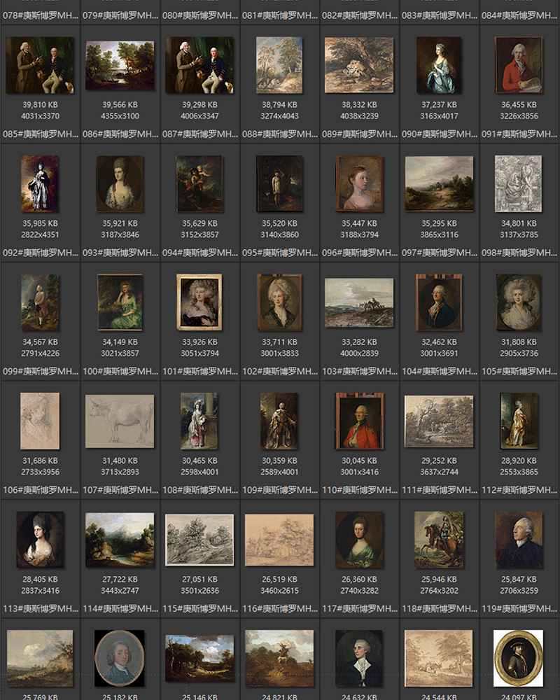 庚斯博罗Thomas Gainsborough 英国18世纪风景画家 油画合集包 190副 [JPG+TIF/9.55GB] H026