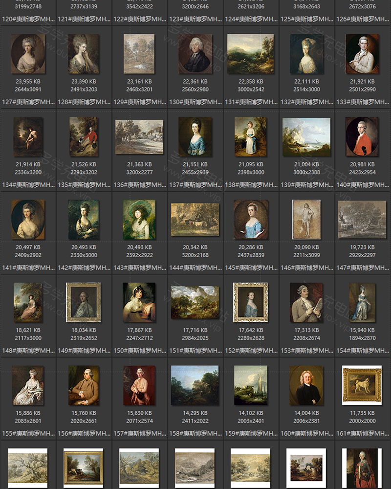 庚斯博罗Thomas Gainsborough 英国18世纪风景画家 油画合集包 190副 [JPG+TIF/9.55GB] H026