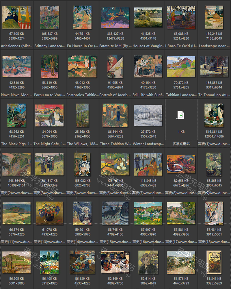 保罗·高更Paul Gauguin 法国19.20世纪后印象派 油画合集包  156副 [JPG+TIF/6.83GB] H036