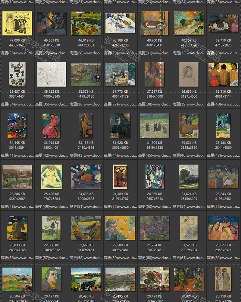 保罗·高更Paul Gauguin 法国19.20世纪后印象派 油画合集包  156副 [JPG+TIF/6.83GB] H036