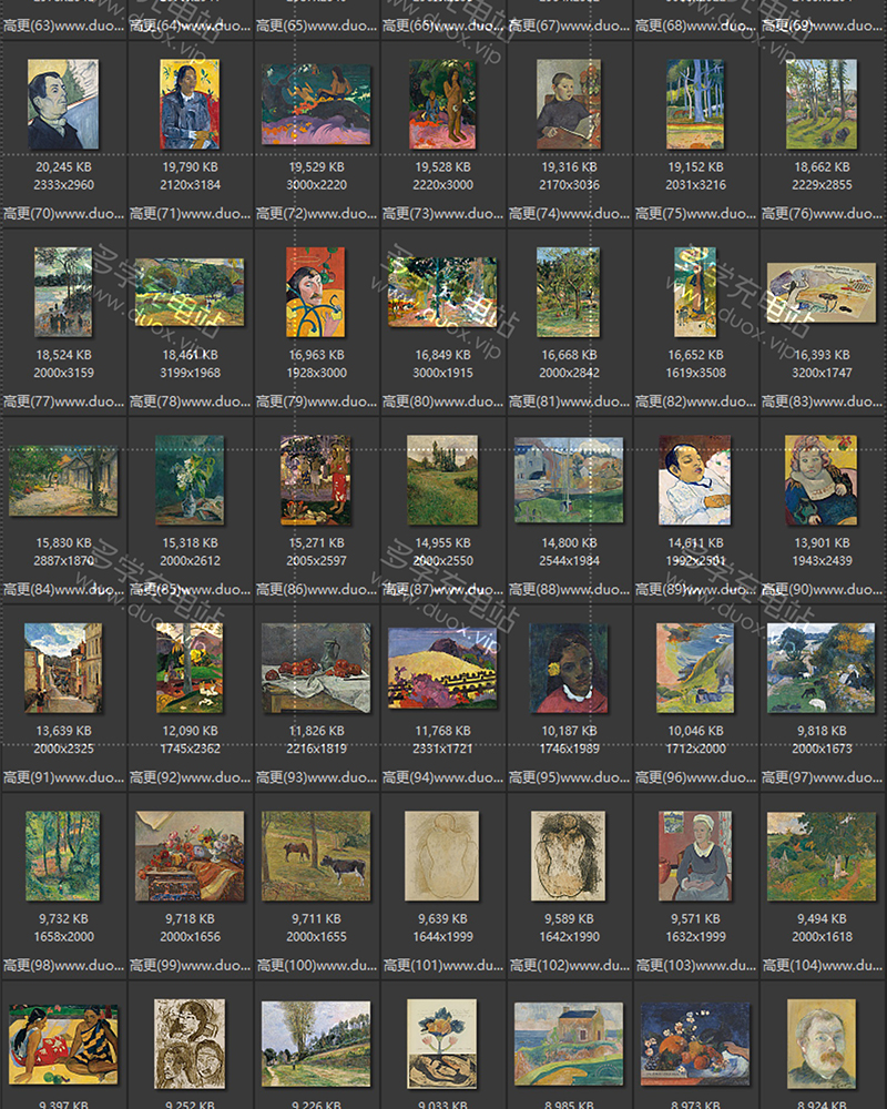 保罗·高更Paul Gauguin 法国19.20世纪后印象派 油画合集包  156副 [JPG+TIF/6.83GB] H036