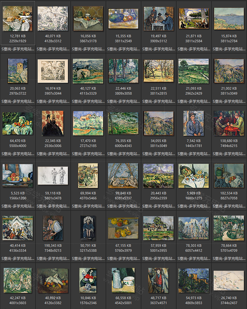保罗·塞尚Paul Cézanne法国19.20世纪后印象派 油画合集包  695副 [JPG+TIF/10.1GB] H037