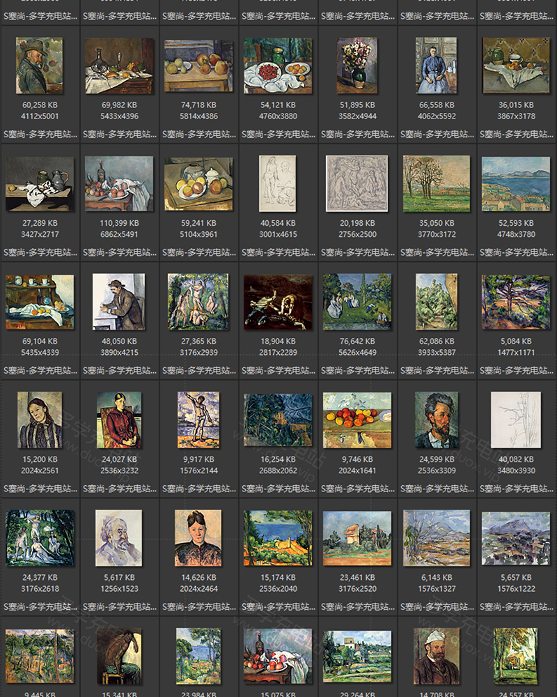 保罗·塞尚Paul Cézanne法国19.20世纪后印象派 油画合集包  695副 [JPG+TIF/10.1GB] H037