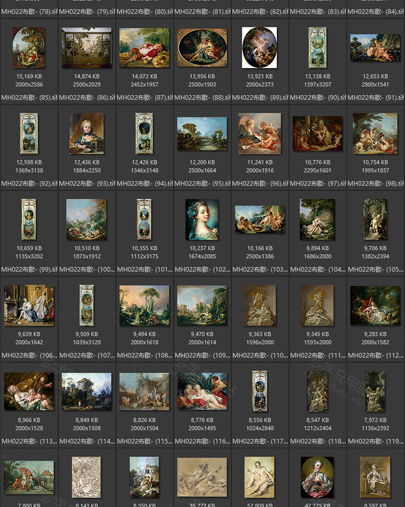 弗朗索瓦·布歇 Francois Boucher法国18世纪洛可可油画合集包   270副 [JPG+TIF/9.31GB] H044