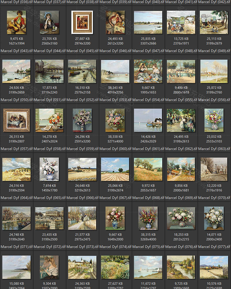 马塞尔·德福Marcel Dyf 法国后印象派油画合集  115副 [JPG+TIF/2.38GB] H053