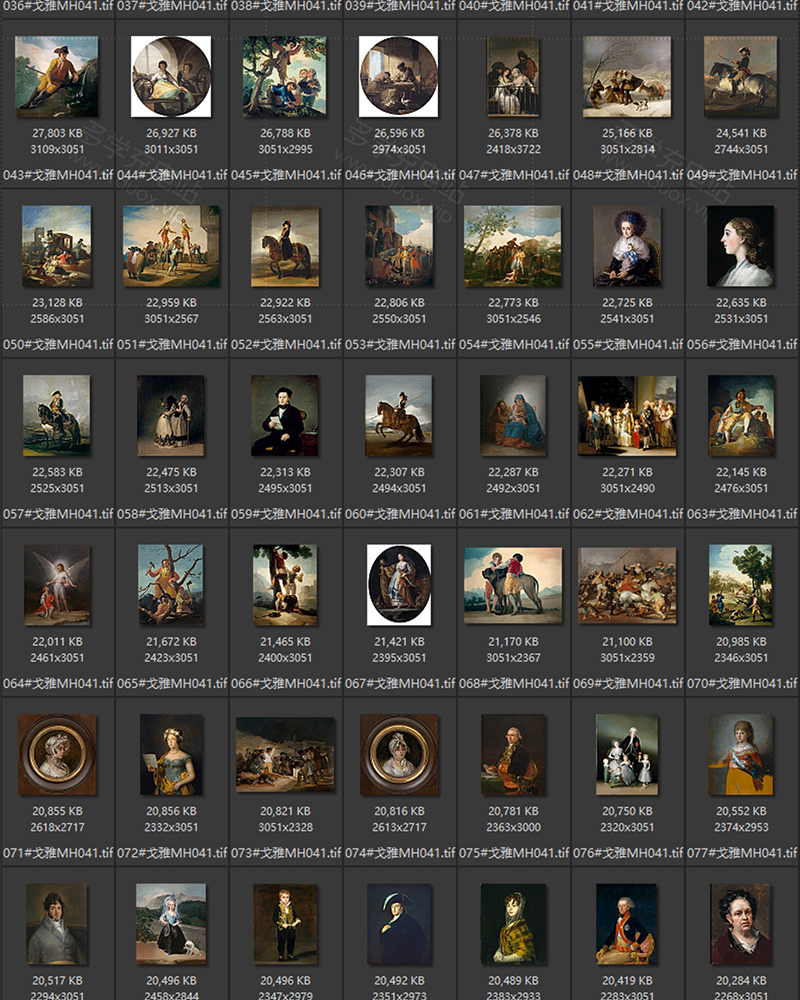 弗朗西斯科·何塞·德·戈雅Francisco José de Goya y Lucientes 西班牙18.19世纪浪漫主义油画合集包  176副 [JPG+TIF/4.64GB] H061