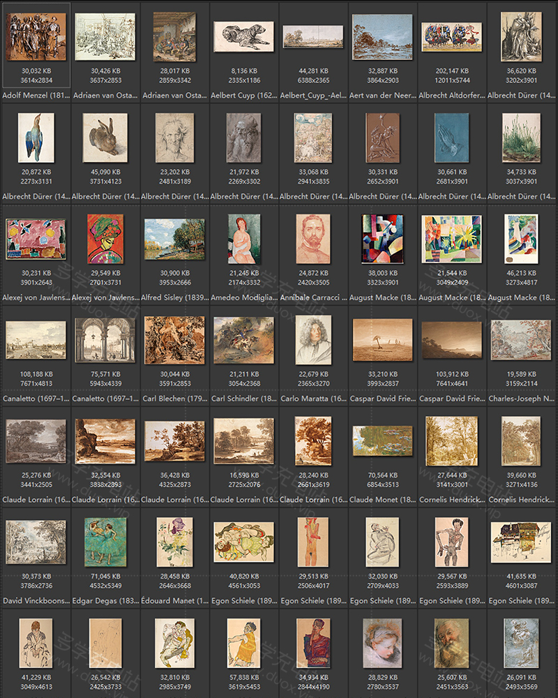 奥地利维也纳阿尔贝蒂娜博物馆 馆藏油画艺术作品合集 151副 [TIF/5.21GB] B001