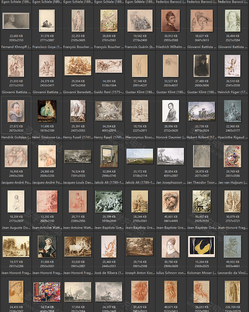 奥地利维也纳阿尔贝蒂娜博物馆 馆藏油画艺术作品合集 151副 [TIF/5.21GB] B001