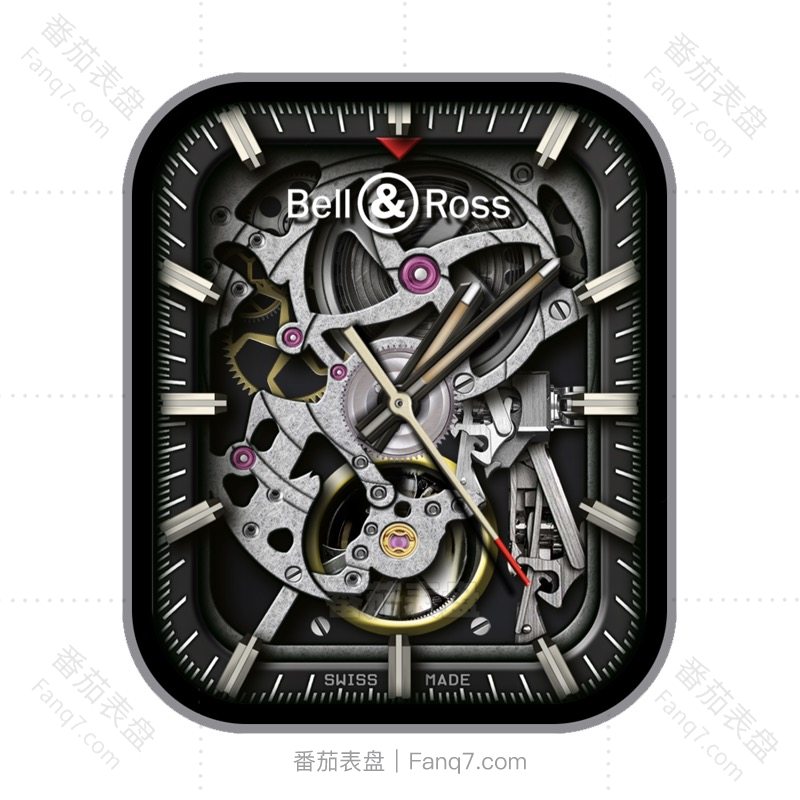 bell ross柏莱士炫酷银色金属机械表盘.clock