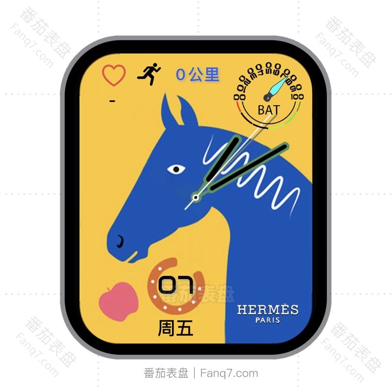 新款爱马仕hermes黄蓝艺术表盘.clock