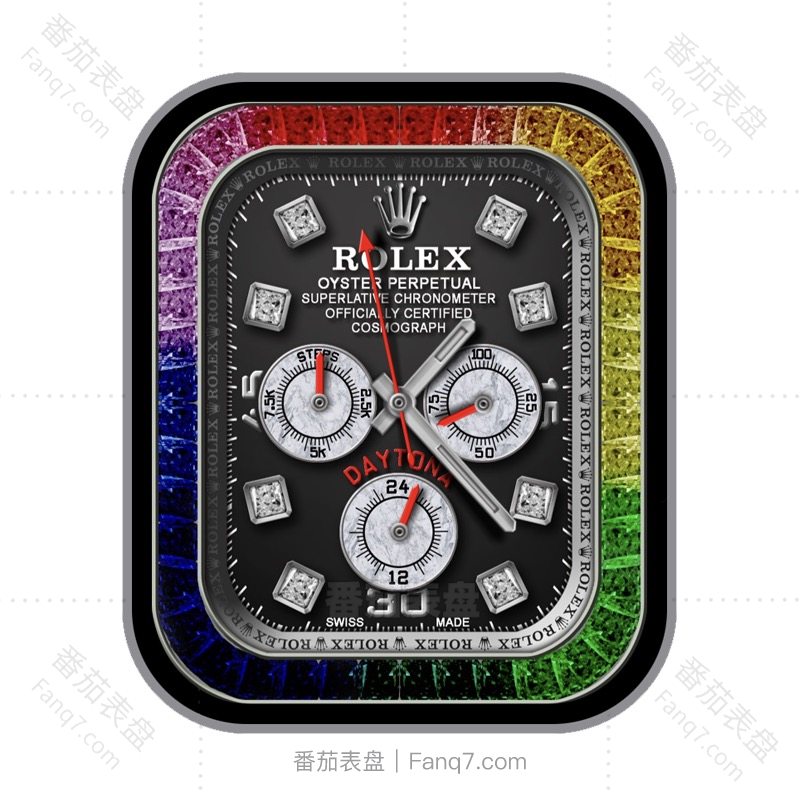 rolex劳力士复杂奢侈宝石镶嵌彩色酷黑版表盘.clock