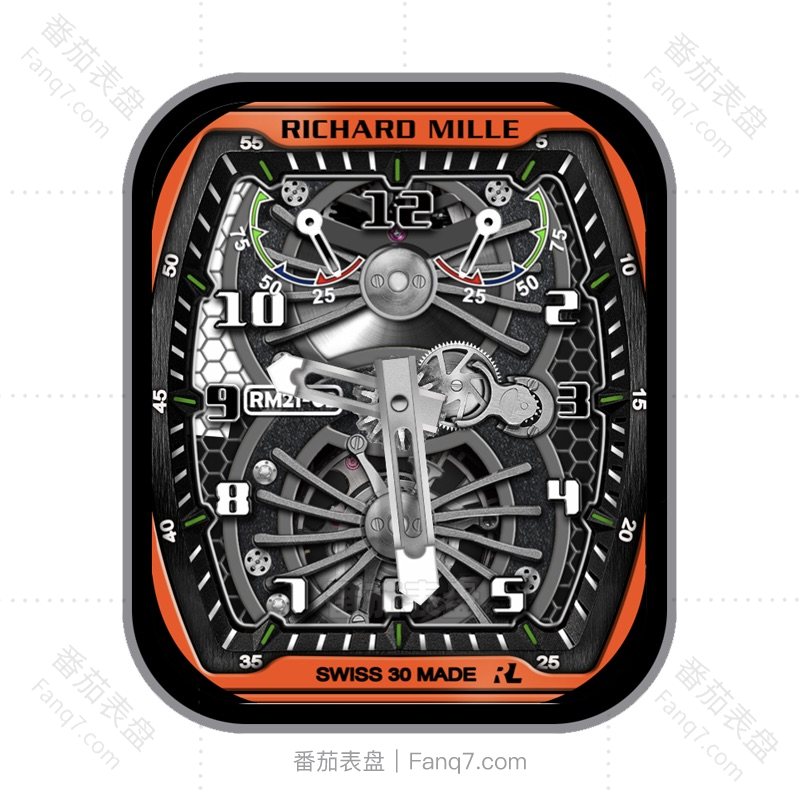 RICHARD MILLE 理查德米勒 RM21-2 复古橙印机械指针表盘.clock&clcok2
