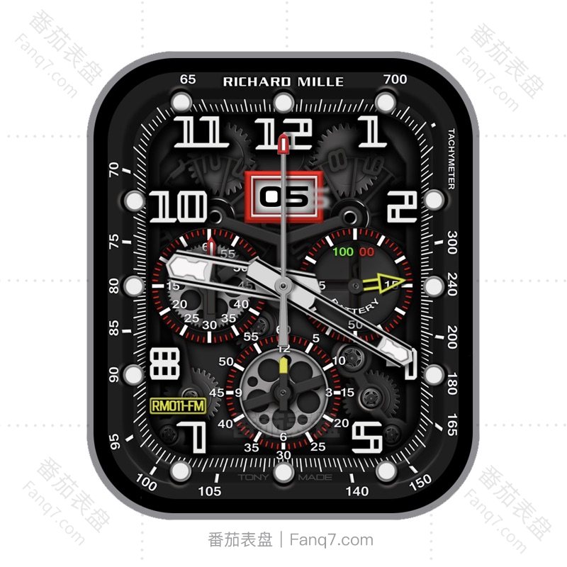 RICHARD MILL理查德米勒RM011-FM酷黑红高级机械动态三盘表盘.clock&clcok2