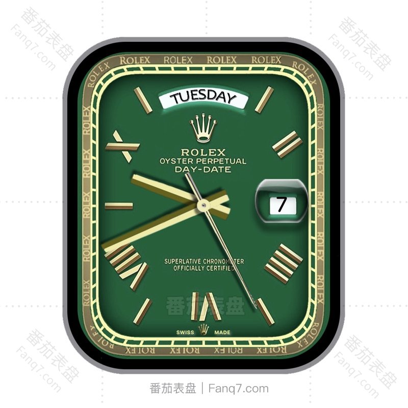 劳力士 ROLEX DATEJUST系列绿色罗马数字金色指针表盘.clock&clcok2