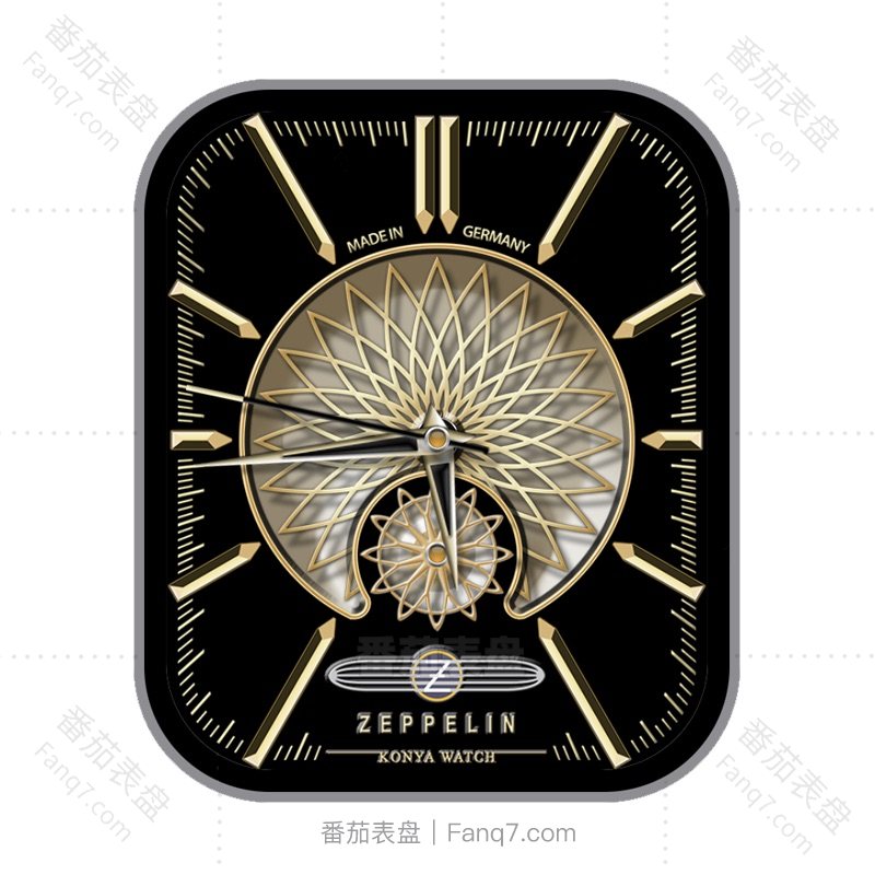 齐柏林 ZEPPELIN 黑金奢华刻度动态指针表盘.clock&clcok2