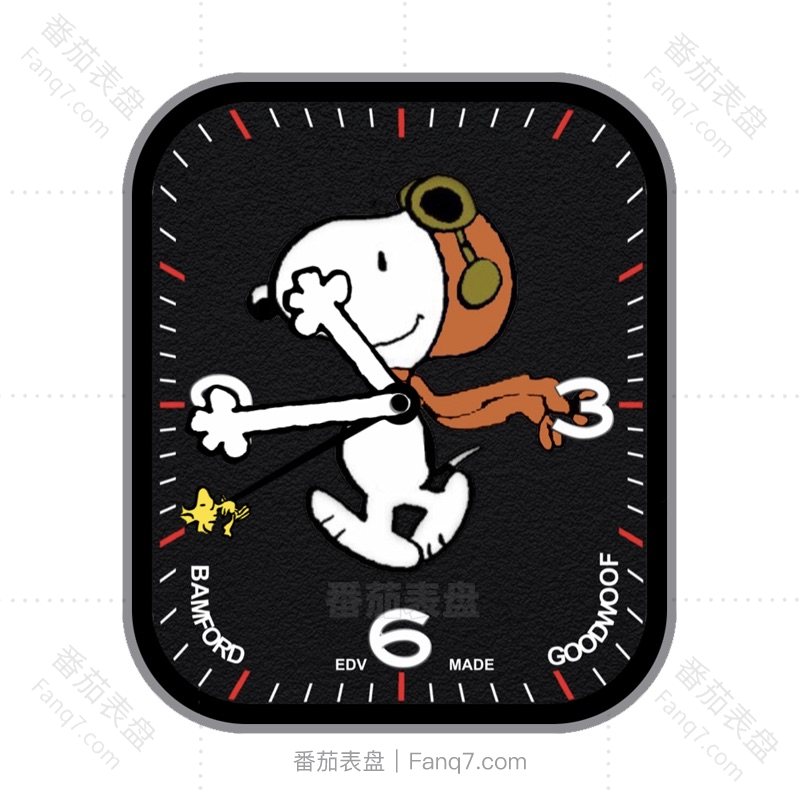 可爱动漫风史努比飞行员动态刻度指针表盘.clock&clcok2