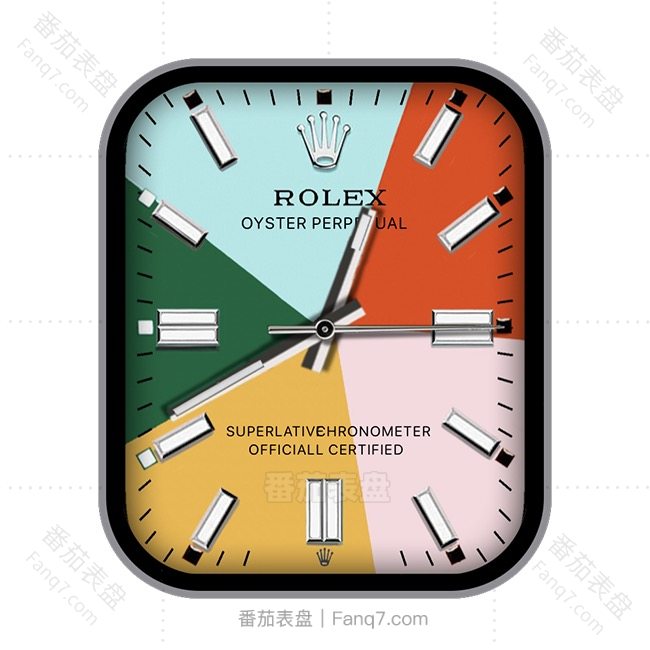 ROLEX多彩饼状刻度银色指针表盘.clock&clcok2