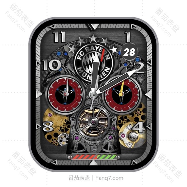 巴伐利亚南部之星足球队机械齿轮数字日志双盘表盘.clock&clcok2