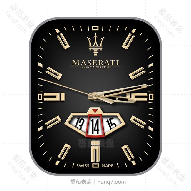 MASERATI玛莎拉蒂酷黑金数字日志刻度指针表盘.clock&clcok2