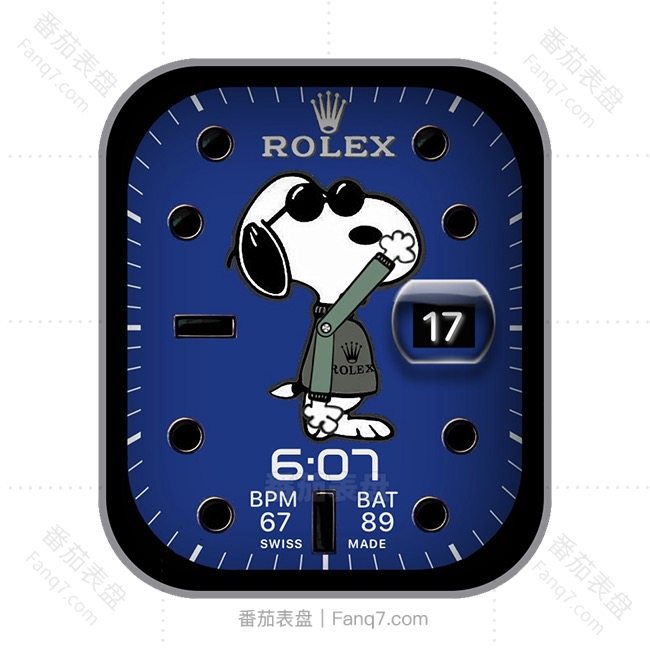 ROLEX劳力士蓝色底史努比年历时间ulta专用表盘.clock&clcok2