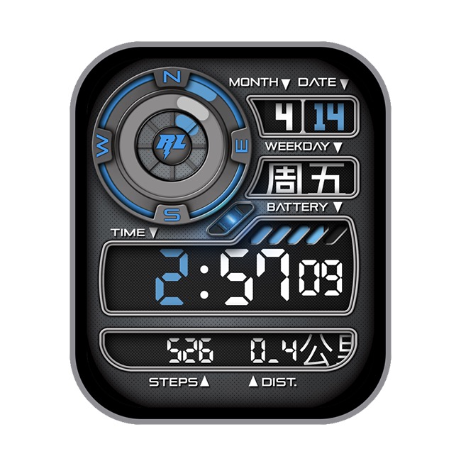 番茄表盘动态数字风多功能步数日期时间里程表盘.clock&clcok2