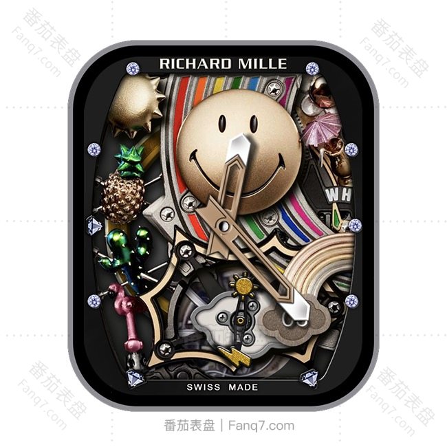 RICHARD MILLE理查德米尔笑脸多色镶钻金属机械表盘.clock&clcok2