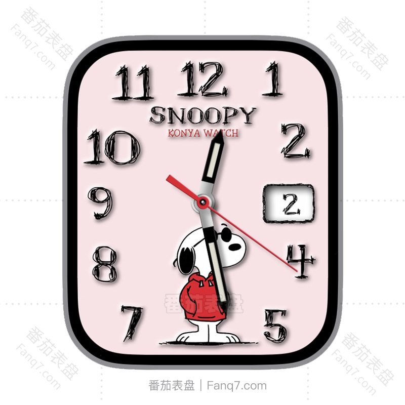 番茄表盘动漫主题红色卫衣史努比日志数字表盘.clock&clcok2