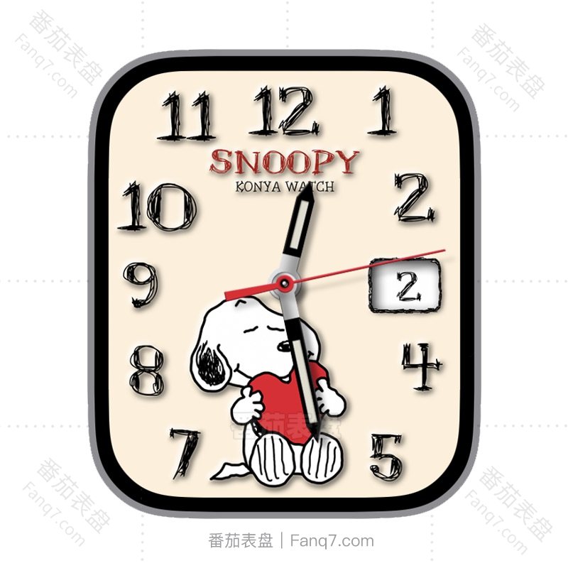 番茄表盘动漫主题浅橙色爱心史努比日志数字表盘.clock&clcok2