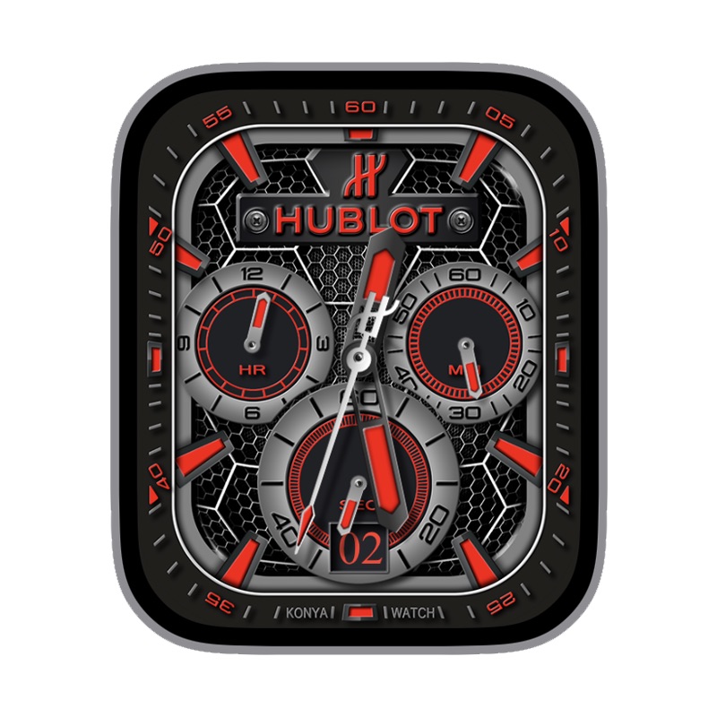 HUBLOT宇舶机械蜂窝红黑科技风刻度指针三盘表盘.clock&clcok2