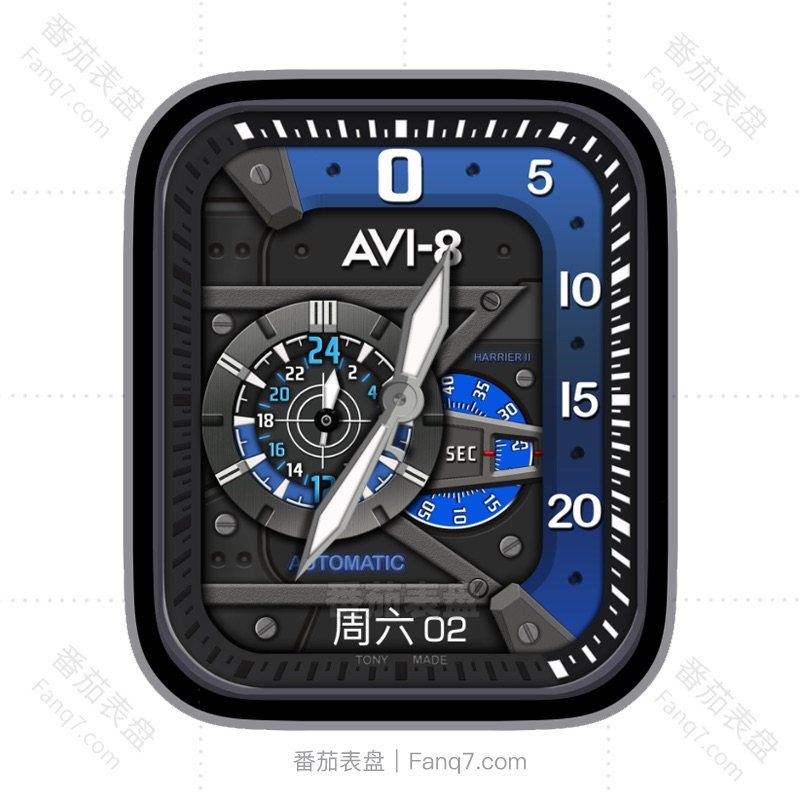 AVI-8复古机械风硬核秒针动态刻度星期日志表盘.clock&clcok2