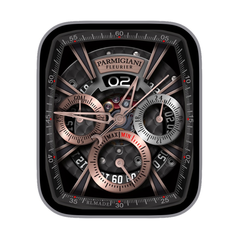 PARMIGIANI帕玛强尼复古机械齿轮电量步数多功能刻度指针三盘表盘.clock&clcok2