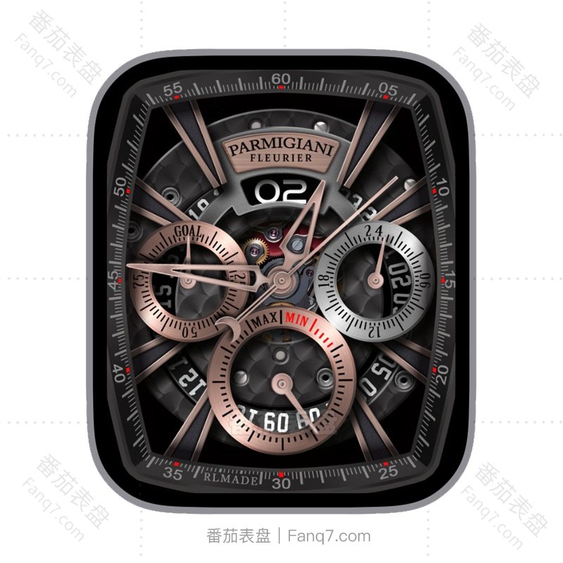 PARMIGIANI帕玛强尼复古机械齿轮电量步数多功能刻度指针三盘表盘.clock&clcok2