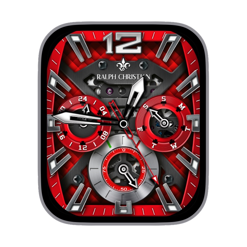 RALPH CHRISTIAN深红色多功能电量星期刻度指针ultra表盘.clock&clcok2