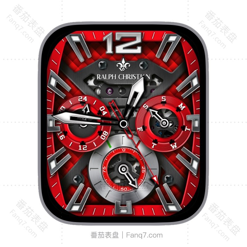 RALPH CHRISTIAN深红色多功能电量星期刻度指针ultra表盘.clock&clcok2