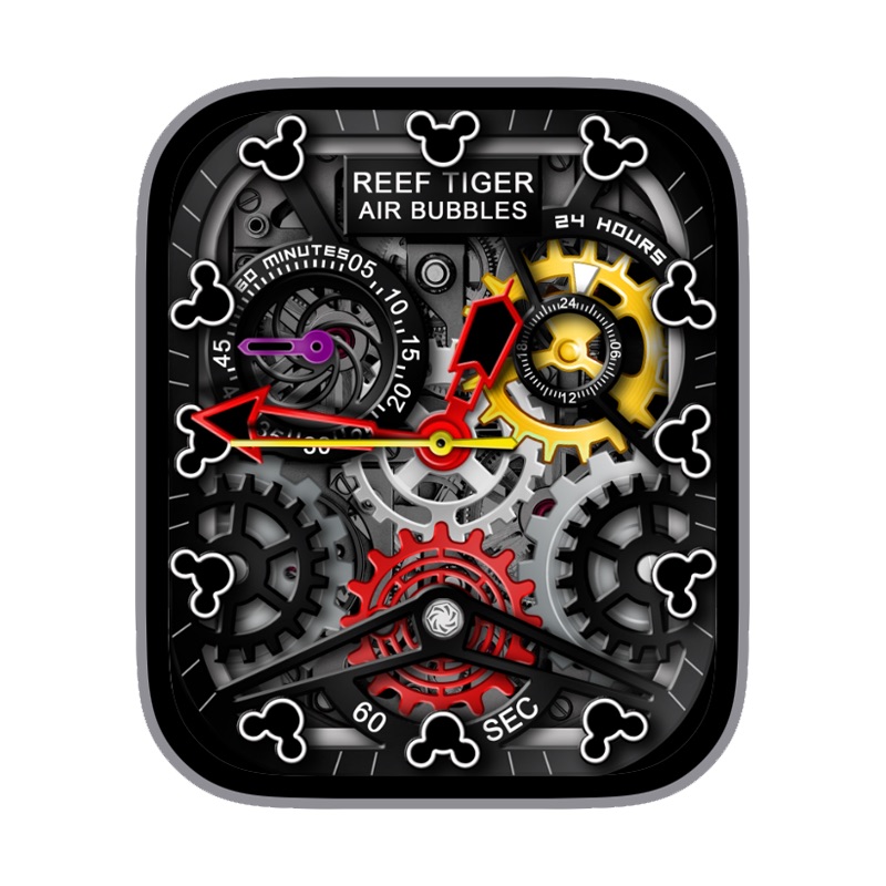 REEF TIGER瑞夫泰格AIR BUBBLES米老鼠齿轮机械风ultra表盘.clock&clcok2