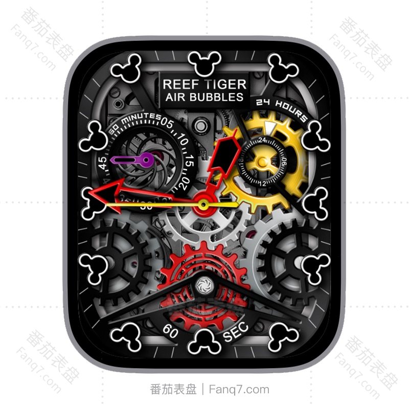 REEF TIGER瑞夫泰格AIR BUBBLES米老鼠齿轮机械风ultra表盘.clock&clcok2