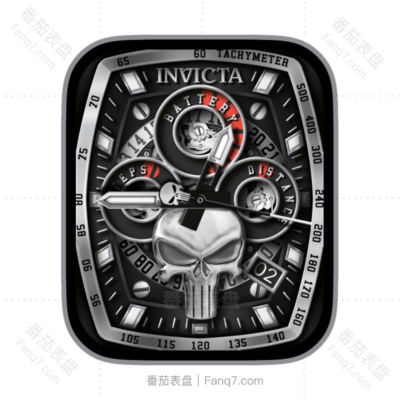INVICTA英弗他金属拉丝风复古机械多功能步数心率电量刻度指针表盘.clock&clcok2