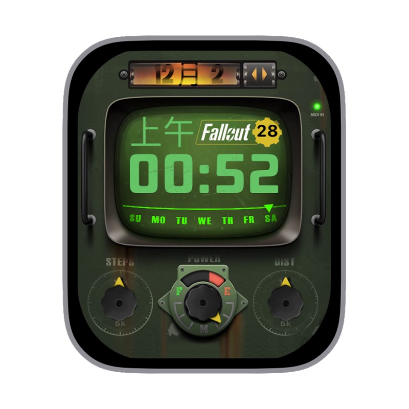 复古机械拟物风格电量步数距离电量数字时间日志ultra表盘.clock&clcok2