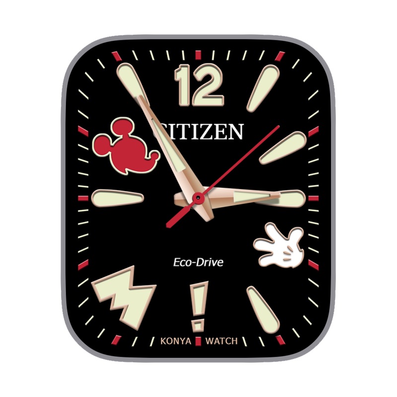 citizen西铁城酷黑红黄米奇联名表盘.clock&clcok2